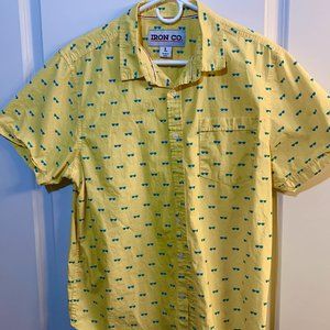 Yellow Short Sleeve Sunglass Print - Size L